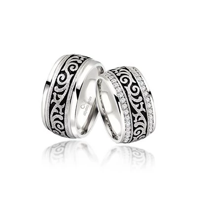 Yeni Tasarım Çift Gümüş Alyans - Resim 4