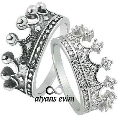 Kral & Kraliçe Serisi Gümüş Yüzükler ürün görseli 1