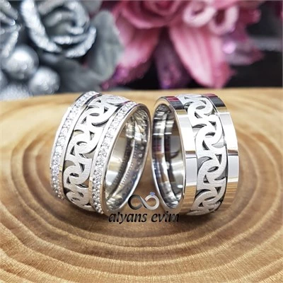 Yeni Tasarım Çift Gümüş Alyans - Resim 8