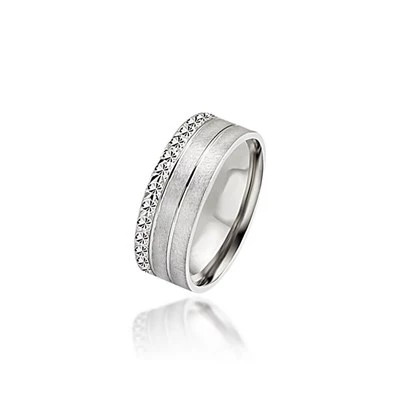 Çizgi Desenli Tek Gümüş Alyans ürün görseli 1