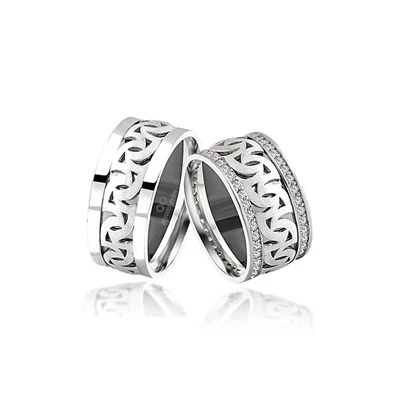 Yeni Tasarım Çift Gümüş Alyans - Resim 5