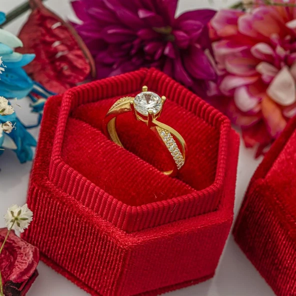 Zirkon Taşlı Sarmaşık Model Gümüş Bayan Yüzük - Resim 7