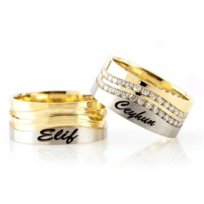 Gümüş İsimli Çift Alyans - Resim 3