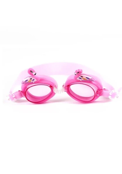 BERMUDA Karikatür Su Geçirmez Anti-Sis Yüksek Çözünürlüklü Çocuk Yüzme Gözlükleri Pembe Kuğu