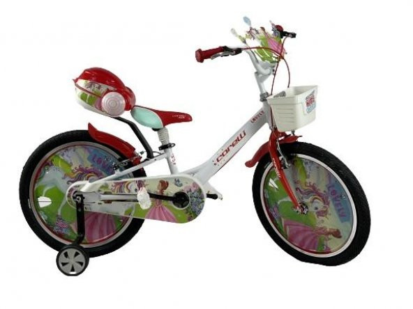 Corelli Lovely 20 jant Vitessiz V Fren Beyaz Kırmızı Çocuk Bisikleti (Kapaklı)