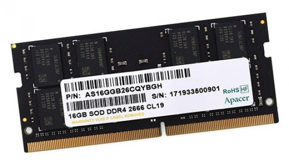Apacer 16GB (1x16GB) 2666Mhz CL19 DDR4 Notebook SODIMM Ram (ES.16G2V.GNH) - 2