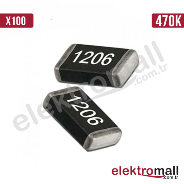 470K 1206 Kılıf 1/4W Smd Direnç 100 Adet