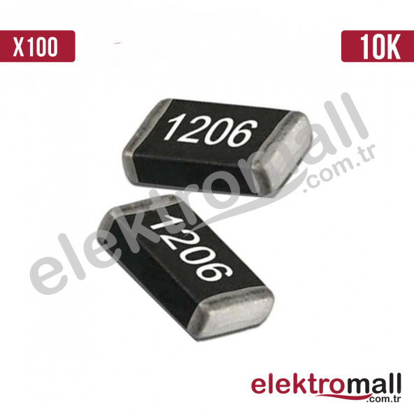 10K 1206 Kılıf 1/4W Smd Direnç 100 Adet