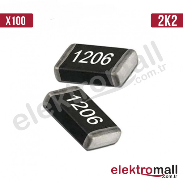 2k2 1206 Kılıf 1/4W Smd Direnç 100 Adet