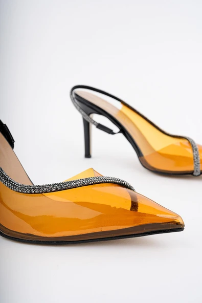 Muggo Sidney Kadın Prenses Taşlı Şeffaf Topuklu Abiye Ayakkabı - 10