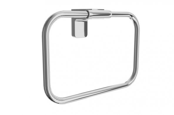 SAS Ömür Boyu Paslanmaz Yuvarlak Havluluk Duvara Monteli Havlu Askısı Krom F1-017 - Resim 2