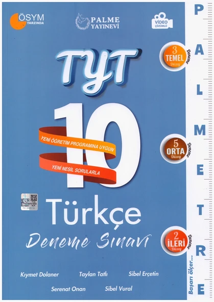 PALME TYT TÜRKÇE 10 DENEME PALMETRE VİDEO ÇÖZÜMLÜ ürün görseli