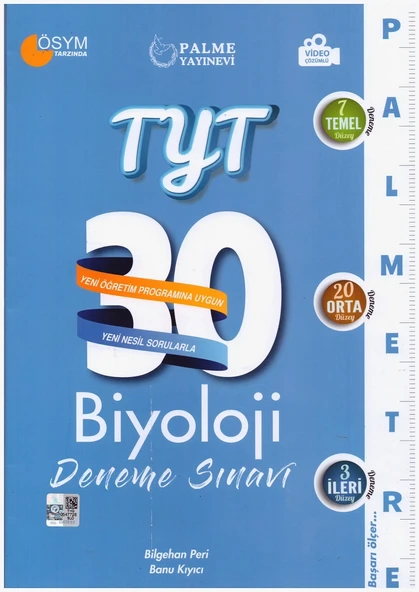 PALME TYT BİYOLOJİ 30 DENEME PALMETRE VİDEO ÇÖZÜMLÜ