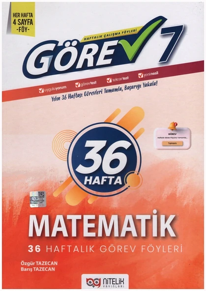 NİTELİK 7.SINIF GÖREV MATEMATİK ürün görseli 1