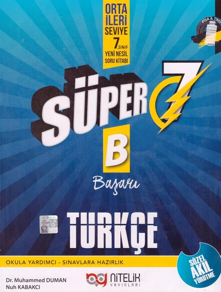 NİTELİK 7.SINIF SÜPER TÜRKÇE SORU KİTABI-B ürün görseli
