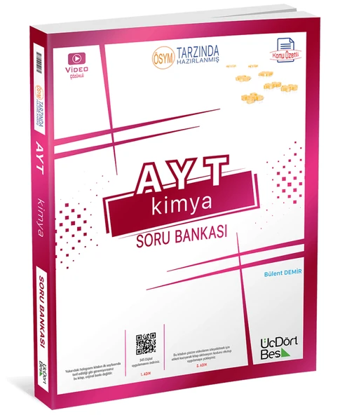 ÜÇDÖRTBEŞ AYT KİMYA SORU BANKASI ürün görseli 1