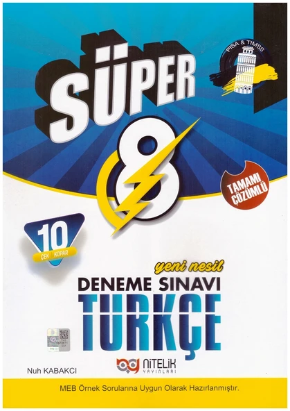 NİTELİK 8.SINIF YENİ NESİL SÜPER TÜRKÇE 10 DENEME SINAVI ürün görseli 1