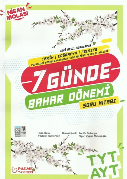 PALME TYT&AYT (TCF) 7 GÜNDE BAHAR DÖNEMİ SORU KİTABI