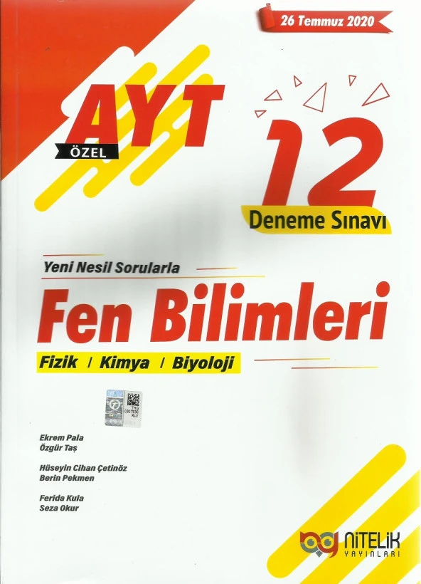 NİTELİK AYT (ÖZEL) FEN BİLİMLERİ 12 DENEME SINAVI
