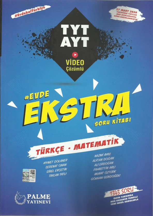 PALME TYT&AYT EVDE EKSTRA TÜRKÇE-MATEMATİK