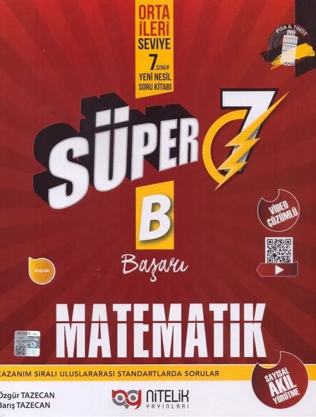 NİTELİK 7.SINIF SÜPER MATEMATİK SORU BANKASI-B ürün görseli