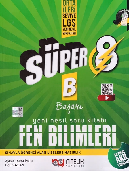 NİTELİK 8.SINIF YENİ NESİL SÜPER FEN BİLİMLERİ SORU BANKASI-B ürün görseli