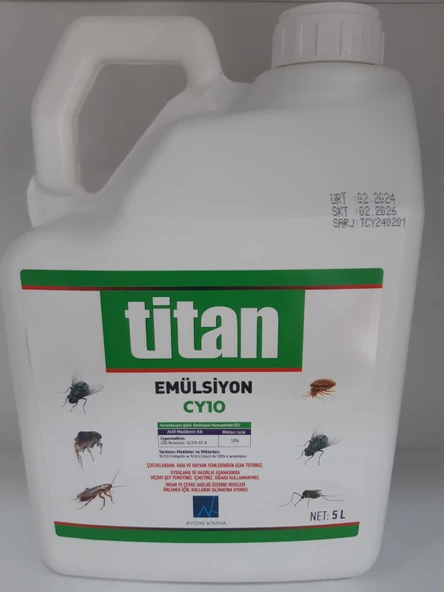 Titan Emülsiyon CY10 Kokulu Haşere Öldürücü | 5 Litre