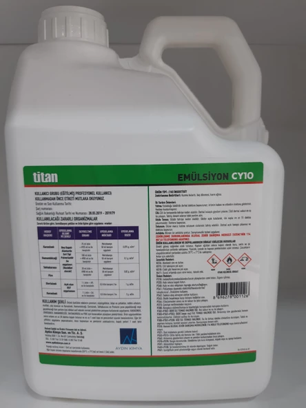 Titan Emülsiyon CY10 Kokulu Haşere Öldürücü | 5 Litre - 2