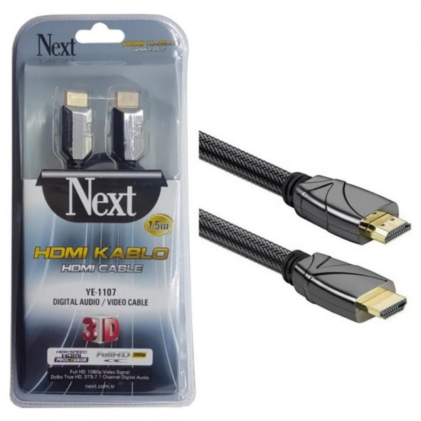 Next NEXT YE-1107 ORJİNAL ÖRGÜLÜ HDMI KABLO 1.5 METRE