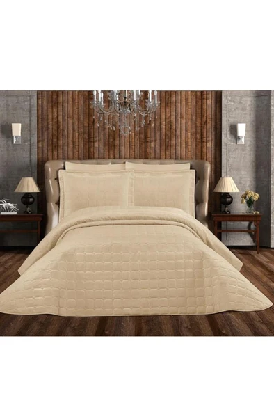 Lisa Micro Kapitone Çift Kişilik Yatak Örtüsü Cappucino - Resim 3