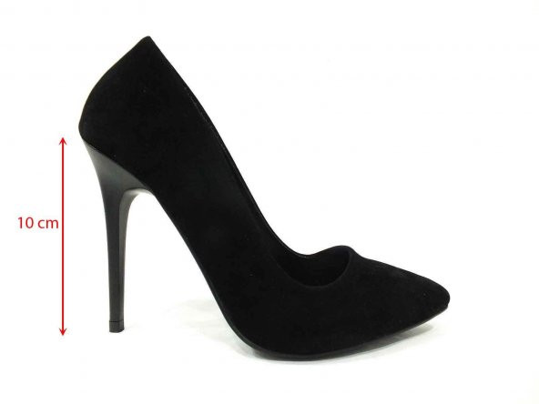 Çarıkçım Stiletto Kadın Ayakkabı Siyah-Süet 114 1519 - 5