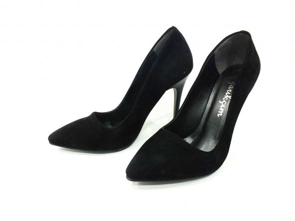 Çarıkçım Stiletto Kadın Ayakkabı Siyah-Süet 114 1519 - 4