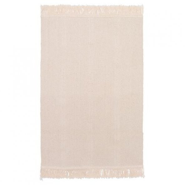 Açık Bej Renk Banyo Halısı-Paspası 55x85 Cm-Mini Halı-İnce Kilim-Pamuk - 3