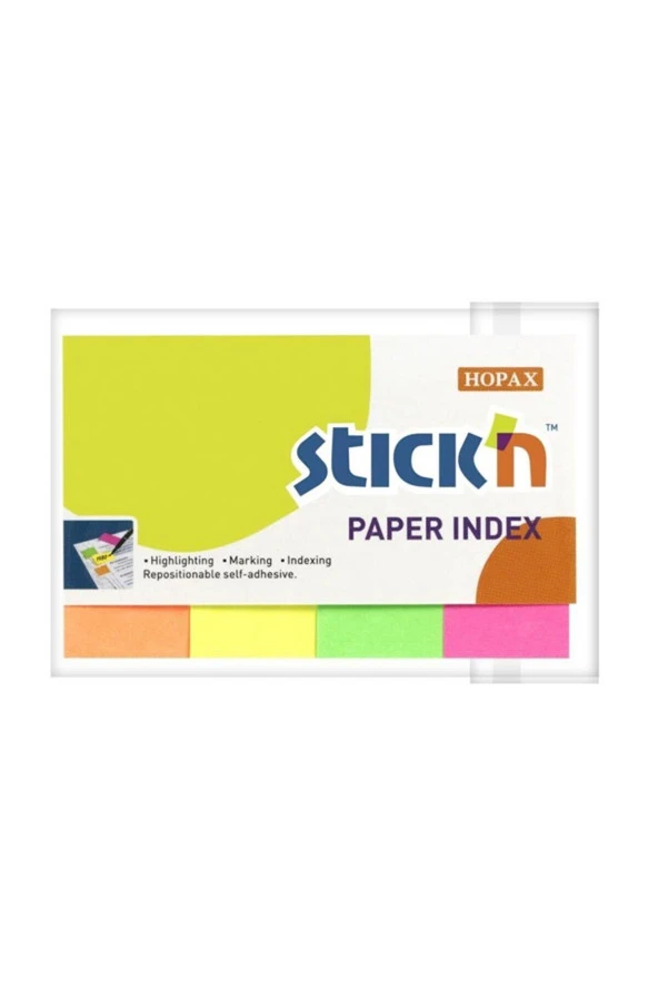 Hopax Stıckn İndeks 200 Yaprak 50x20 Mm Neon 4 Renk