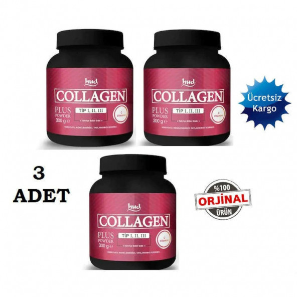 Hud Collagen Plus Powder Tip123- 300Gr 3 ADET