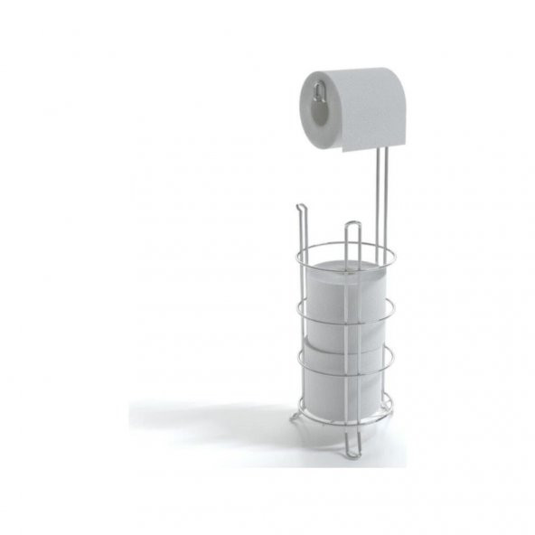 Wc Tuvalet Kağıt Tutucusu - Ayaklı ve Yedekli - Krom