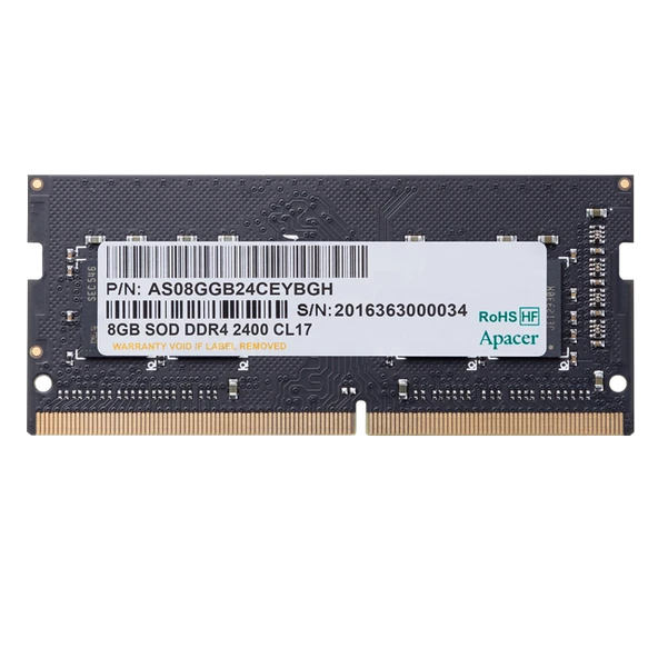 Apacer 8GB 1x8GB 3200Mhz CL22 DDR4 Notebook SODIMM Ram (ES.08G21.GSH)