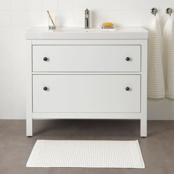 Banyo Paspası Pamuk, 50x80 cm Beyaz Renk - 3