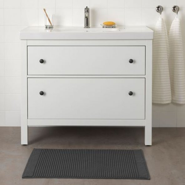 Banyo Paspası Pamuk, 50x80 cm Koyu Gri Renk - 2
