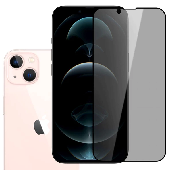 iPhone 13 Mini Hayalet Privacy Gizli Cam Ekran Koruyucu Siyah