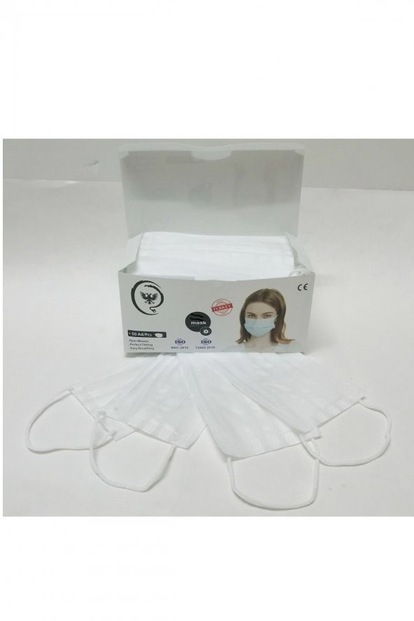 300 adet (6 Paket) Medikal Maske Beyaz- (5 Adet Maske Aparatı Hediye) Kampanyalı 6lı paket - 3