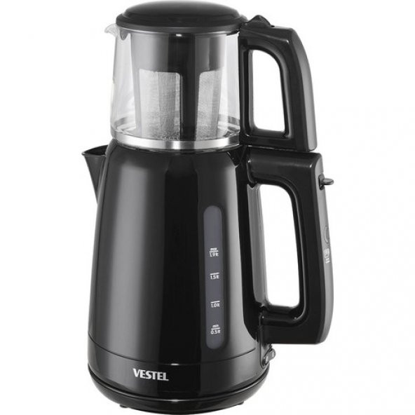 Vestel Sefa 3000 S Siyah 1700 W Cam Demlikli Çay Makinesi - 2