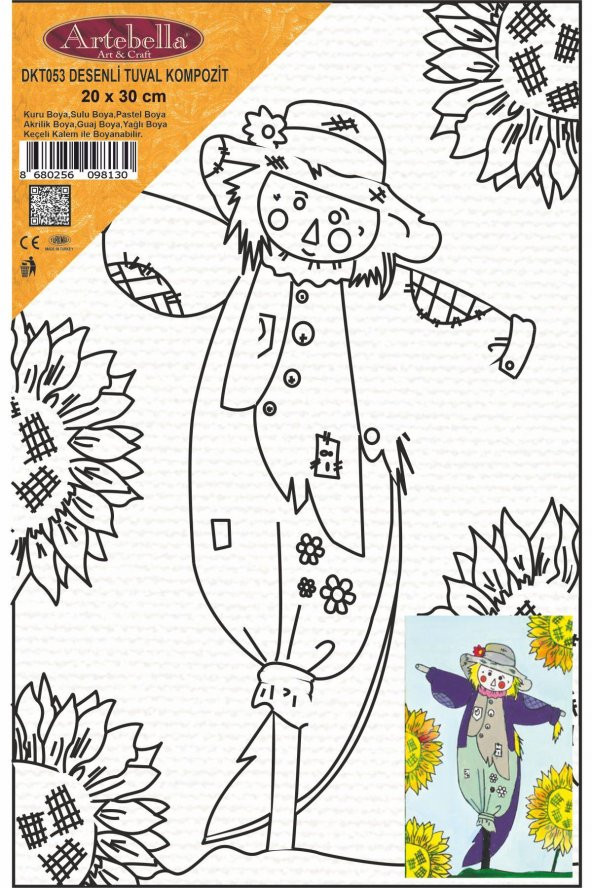 Korkuluk Adam Desenli Pres Tuval Boyama 20x30 cm - 2