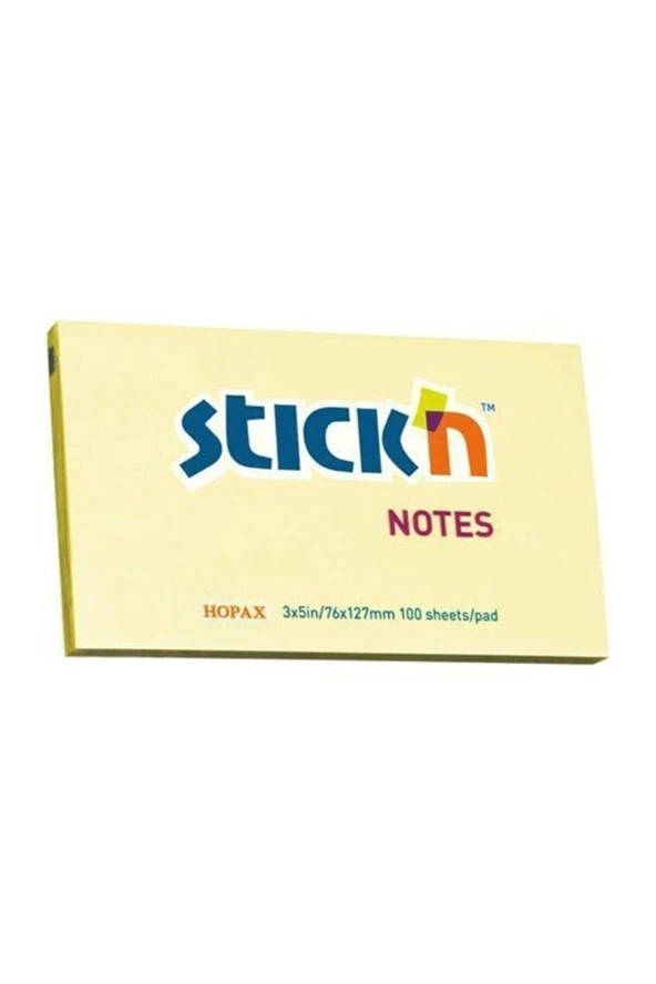 Hopax Stıckn Yapışkanlı Not Kağıdı 76x127 Mm Sarı