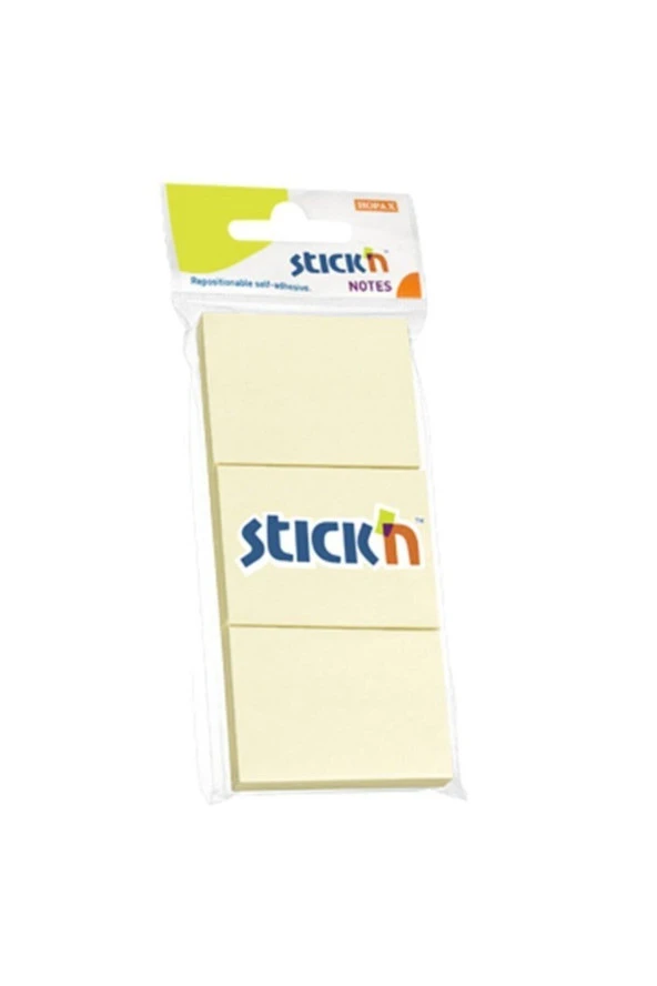 Gıpta Stickn 38 x 51 mm 3 Lü 100 Yaprak Pastel Sarı Yapışkanlı Kağıt