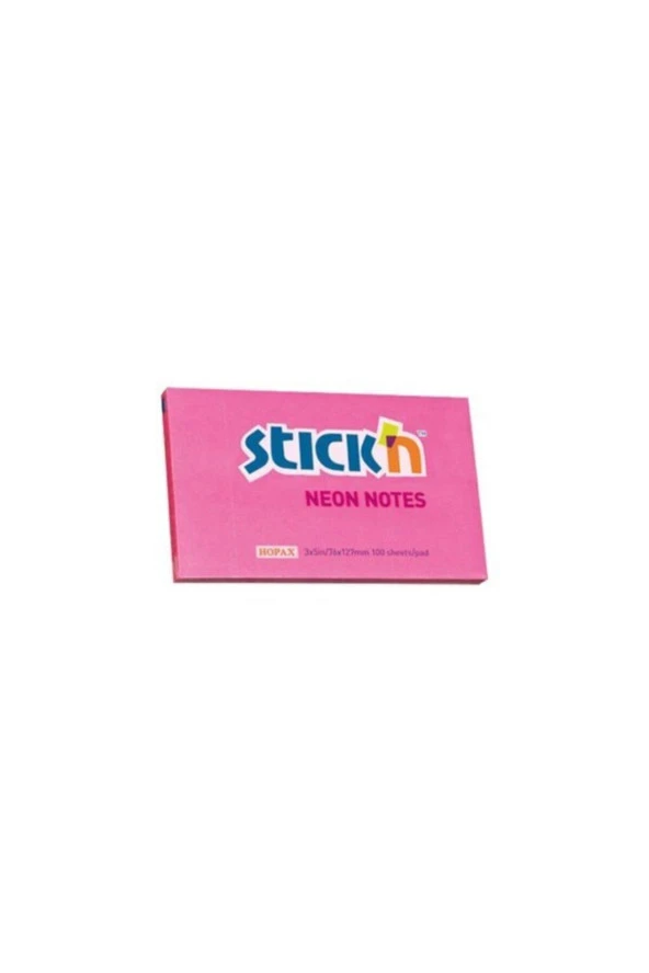 Gıpta Hopax Stickn 100 Yaprak Yapışkanlı Not Kağıdı 76 x 127 mm Neon Pembe