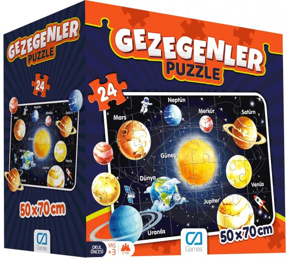 Ca Games Gezegenler Kutulu Yer Puzzle/Yapboz 24'parça