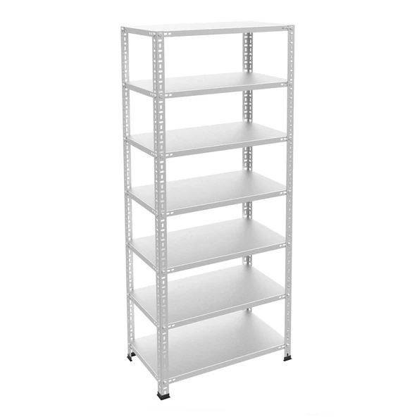 7 Katlı Galvaniz Çelik Raf - Depo, Arşiv, Kiler, Dosya, Market, Bakkal Rafı  20*60 100 cm 0.70 mm