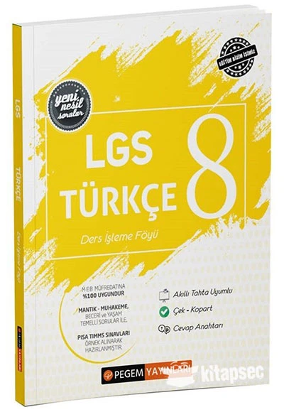 Pegem Akademi Yayınları 8. Sınıf LGS Türkçe Ders İşleme Föyü