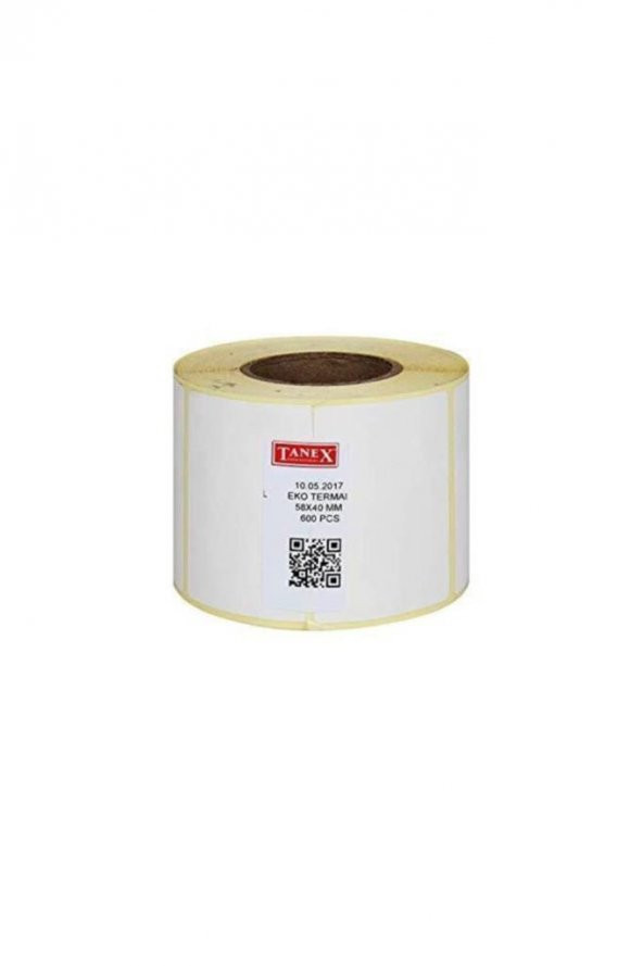 Tanex Barkod Etiketi Termal Eco 58x40 MM 40 MM Çap 600 LÜ 1 Lİ